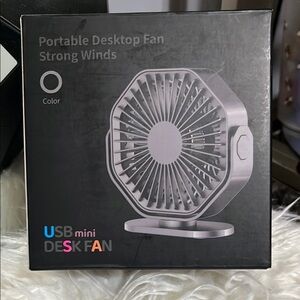 Portable Desktop Fan W/ USB New in Box